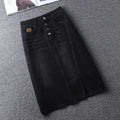 Denim Skirt Women's 2025 Spring/Summer New Slim High Waist Split One Step A-line Wrap Hip Skirts Female Casual Clothing