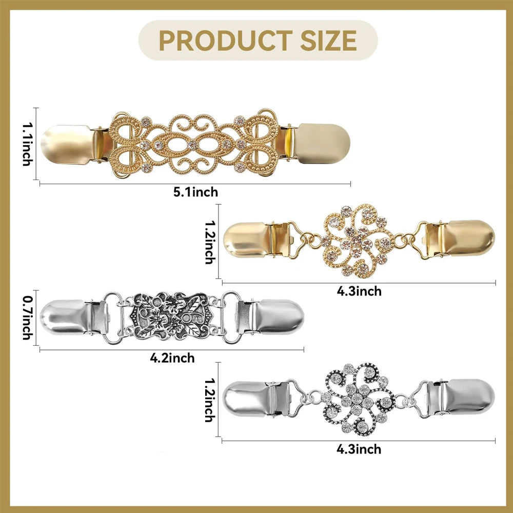 1Pc Clips Back Cinch Sweater Shirt Clips Vintage Shawl Clips Cinch Clip Brooch Clips Cardigan Clips for Women Clothing