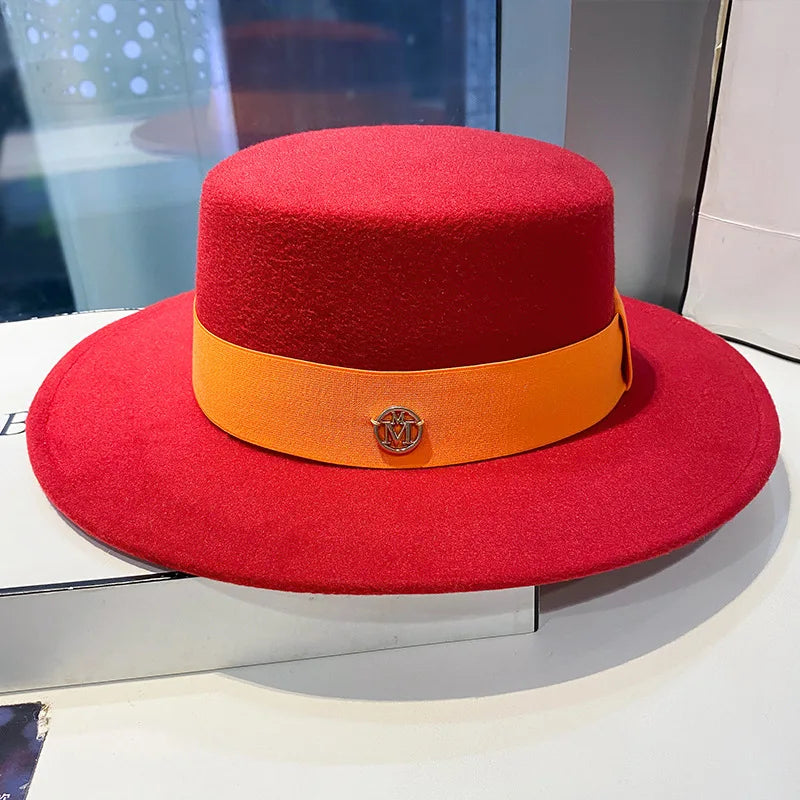 Fedora Hats for Women Fashion Elegant Bowler  Caps Panama Church Wedding Ribbon Band Hat Men Felt Jazz Hat