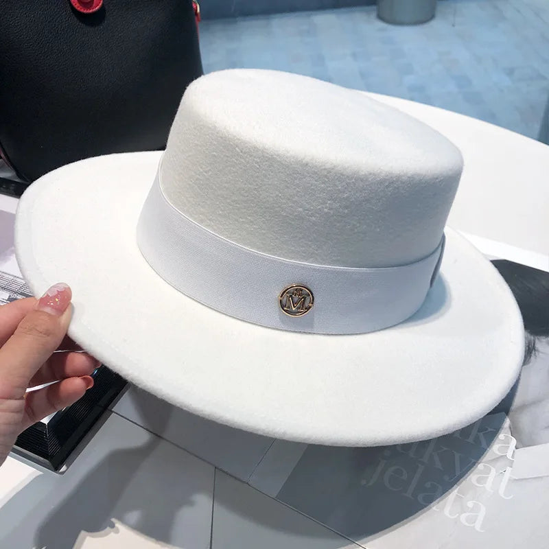 Fedora Hats for Women Fashion Elegant Bowler  Caps Panama Church Wedding Ribbon Band Hat Men Felt Jazz Hat