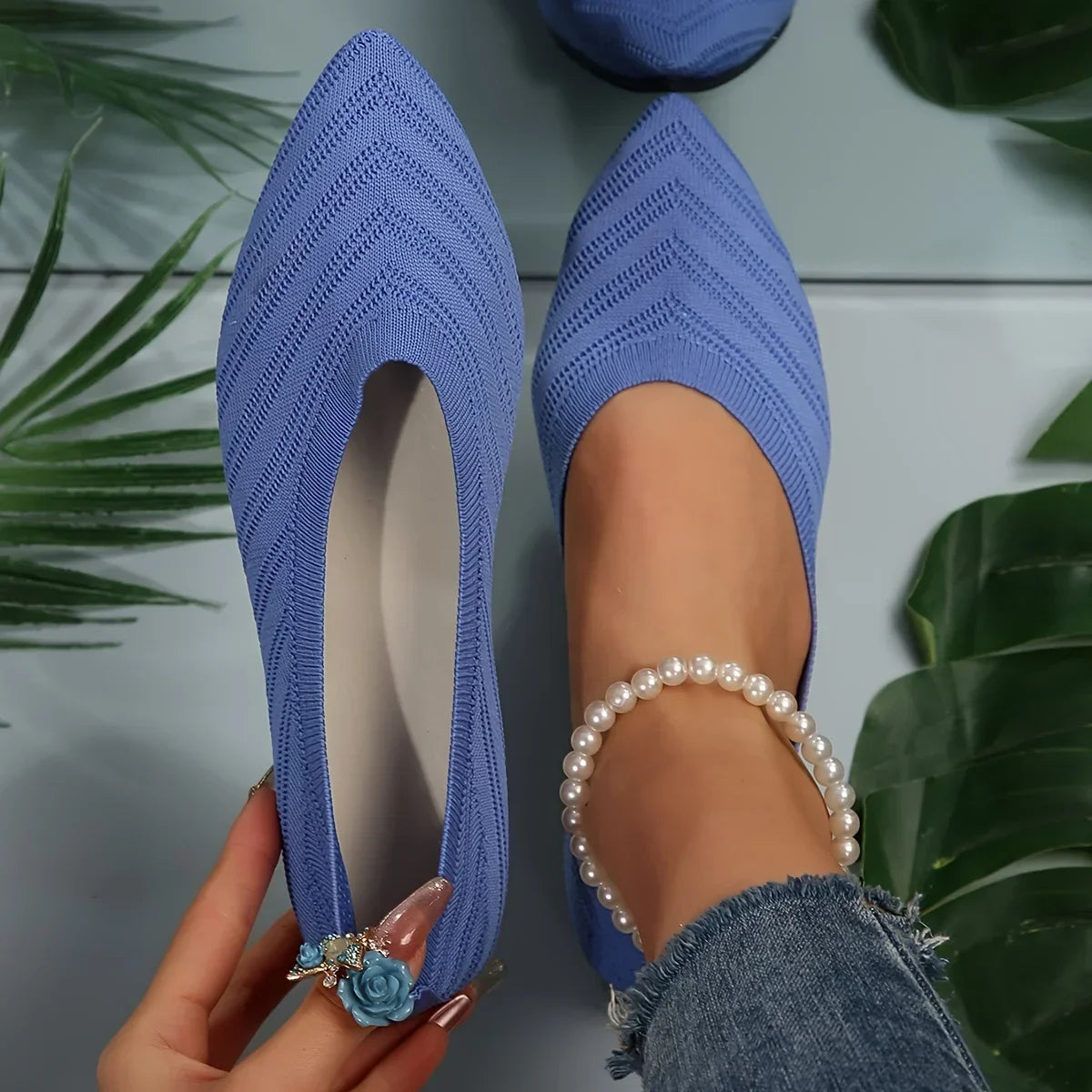 Ballerina Women Flat Shoes Comfort Non-slip Ladies Loafers Pointed Toe Flats Elegant Bowknot Women's Single Shoes Mother's Shoes