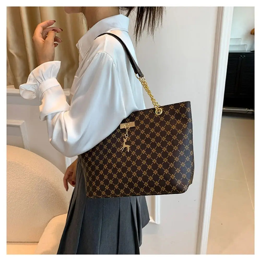 New PU Leather Shoulder Bags Large Capacity Printing Handbags Tote Bag Women Shoulder Bags Tote Bag