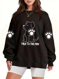 Cow Print Fleece Crewneck Sweatshirt