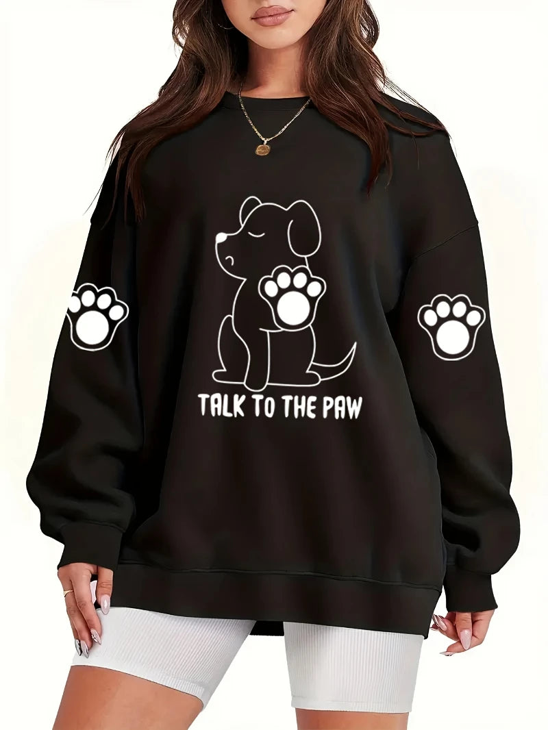 Cow Print Fleece Crewneck Sweatshirt