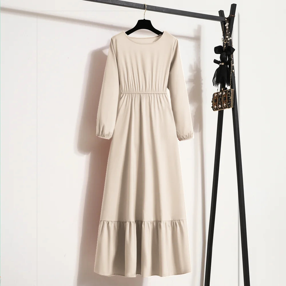 Solid Full Sleeve Loose Maxi Dress