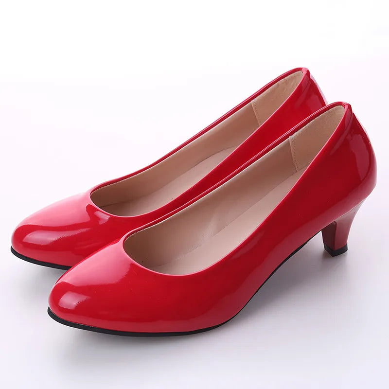 Elegant Pointed Toe Women Medium Heel Pumps Slip On Shoes For Wedding Office Party Daily Wear Stiletto Heel Footwear