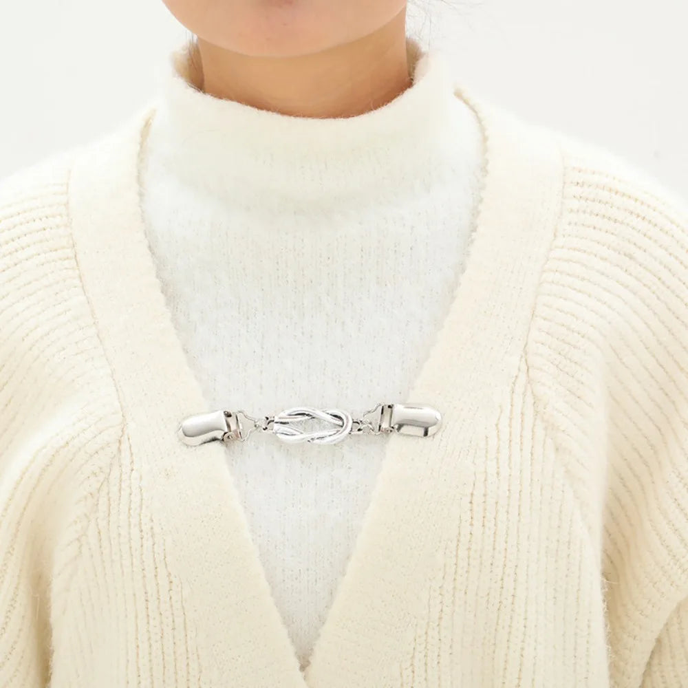 Elegant Sweater Clips Retro Back Cinch Shawl Cardigan Collar Clip
