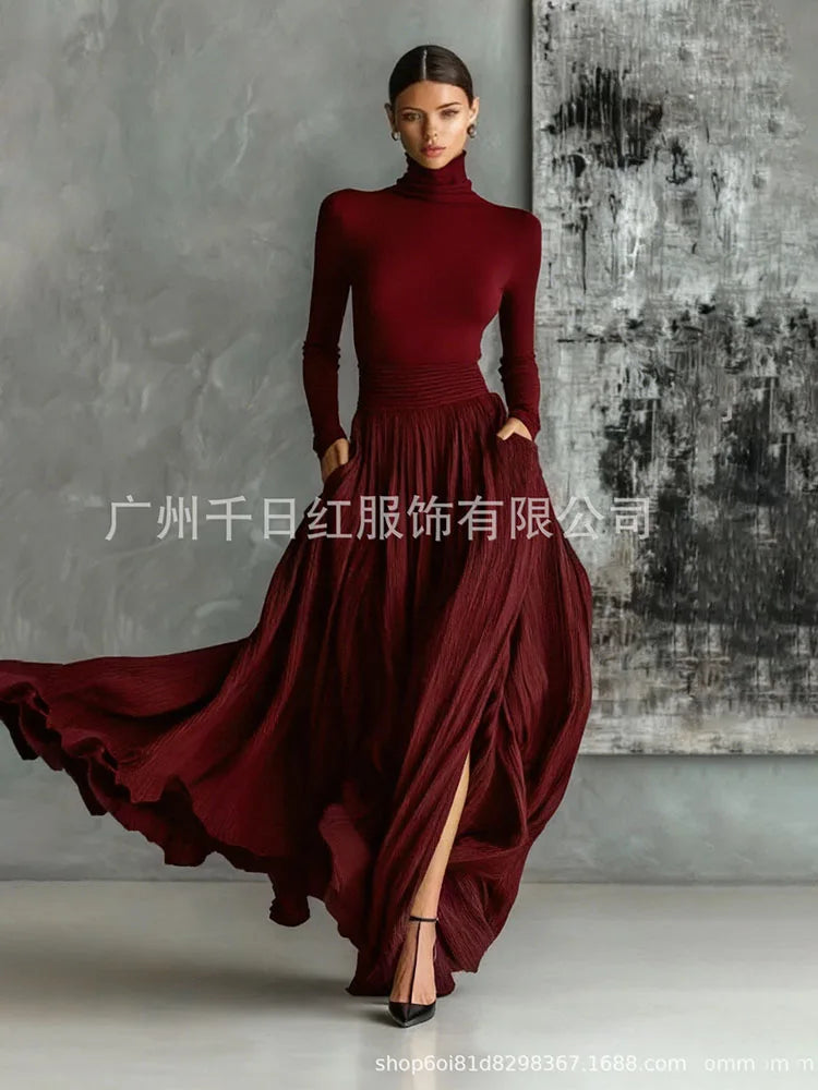 Elegant Long Two Piece Skirt Set