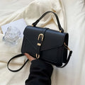 Fashionable Minimalist Crossbody Bag with Top Handle and Flap for Women - Solid Color Square Purse with Simple Design