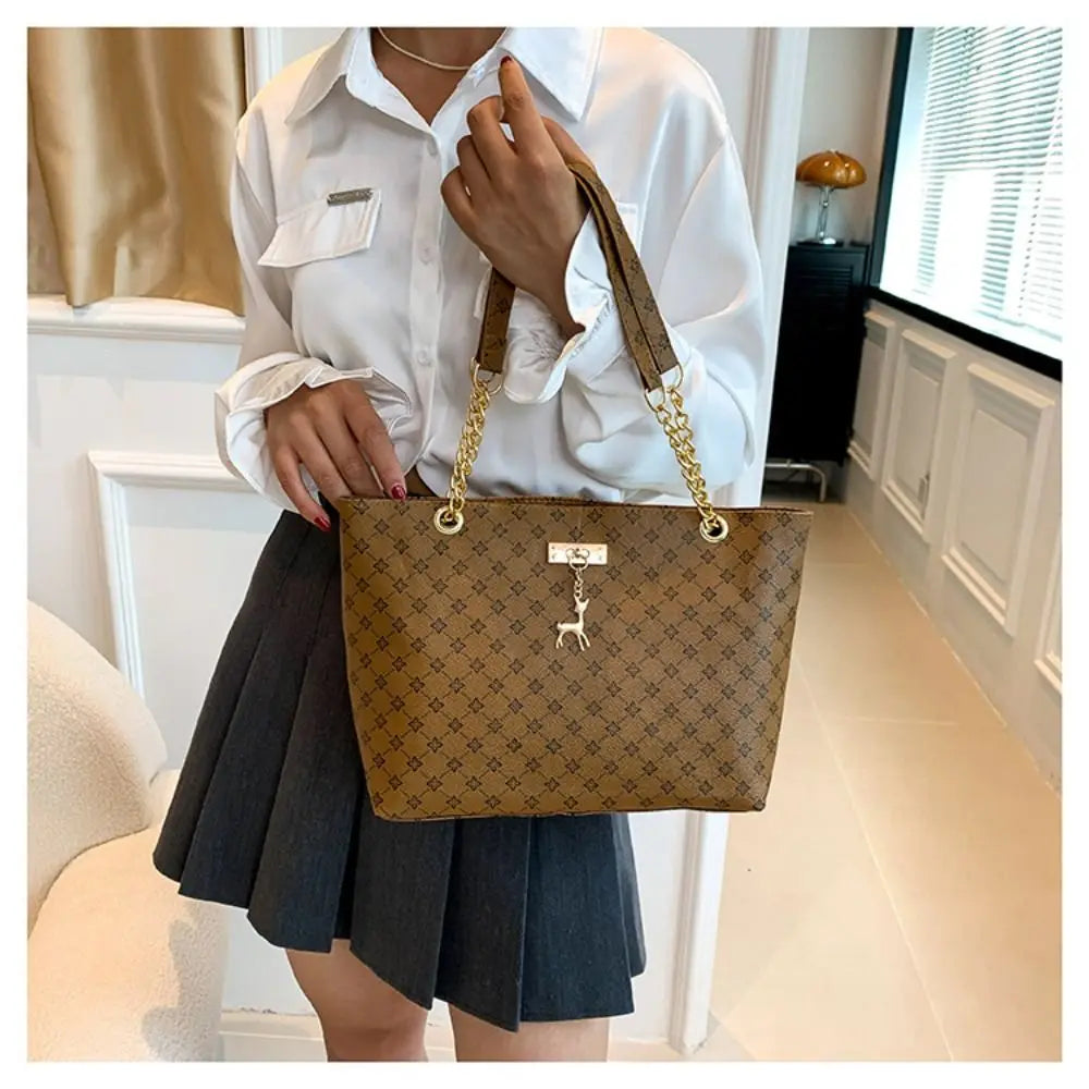 New PU Leather Shoulder Bags Large Capacity Printing Handbags Tote Bag Women Shoulder Bags Tote Bag