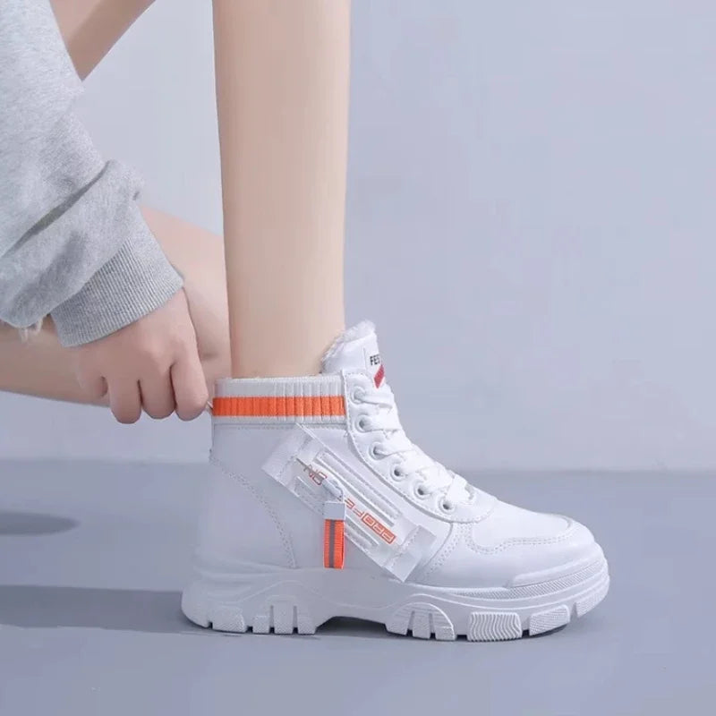 Women's Boots Fashion Velvet Ankle Boots Platform High Top Women  Zapatos