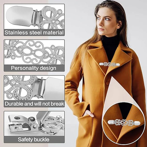 1Pc Clips Back Cinch Sweater Shirt Clips Vintage Shawl Clips Cinch Clip Brooch Clips Cardigan Clips for Women Clothing