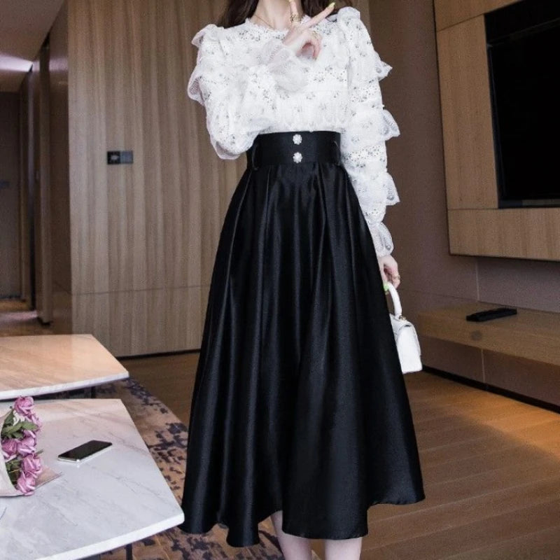 Women's Skirt Luxury Elegant Long Maxi Female Skirts Casual A Line Clothing Trend 2025 Korean Fashion Premium Sales Summer Chic