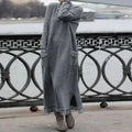 2024 Autumn Winter New Long Dresses For Women Flower Lace Edge Loose Maxi Dress Casual Long Female Solid Color Pocket Vestidos