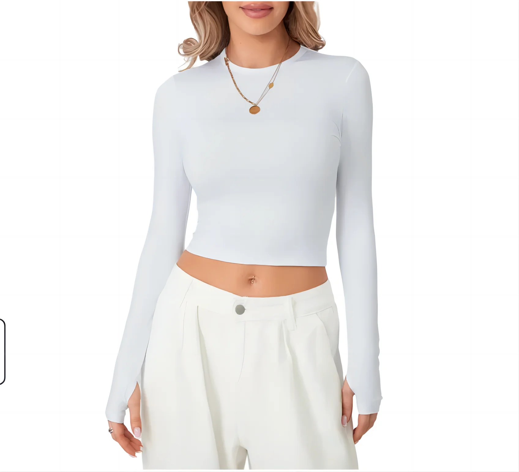 Long Sleeve U Neck Crop Top Women Sexy  Female Slim Tight Tee Casual Summer Tee Clothes Streetwear Brown women clothing