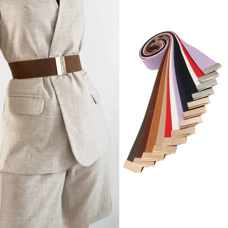 Fashion Women Elastic Band Wide Belts