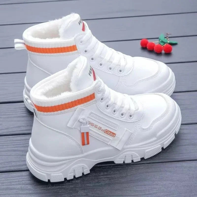 Women's Boots Fashion Velvet Ankle Boots Platform High Top Women  Zapatos