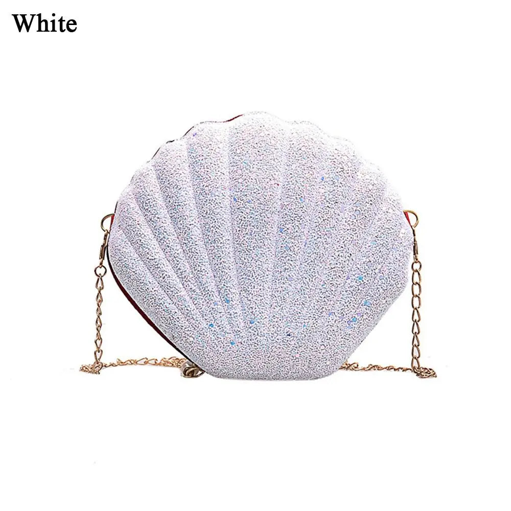Women Shoulder Handbags Shell Bag Chain Cute Sequins Small Shoulder Bag Phone Money Pouch Zipper Crossbody Bags