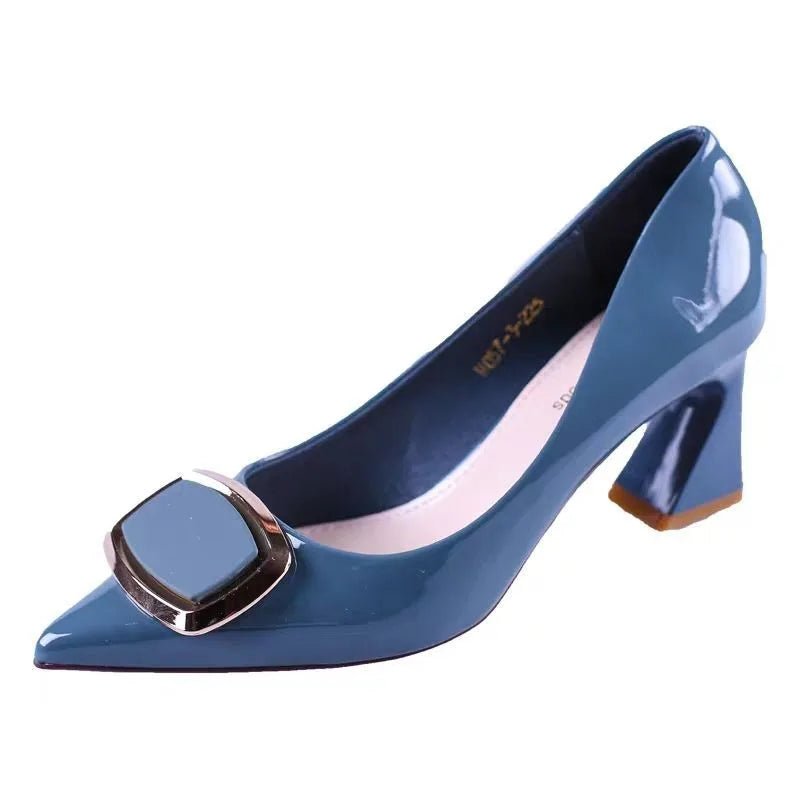 2026 Sapatos Femininas Women Fashion Red Patent Leather High Heel Shoes for Office & Party Lady Cute Pointed Toe Spring Pumps
