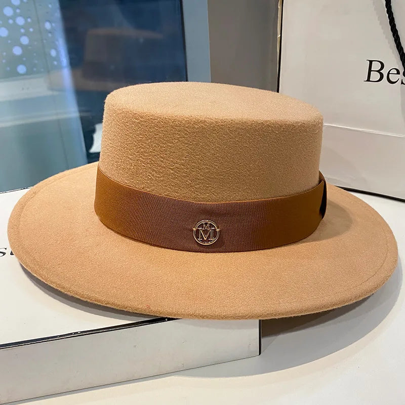 Fedora Hats for Women Fashion Elegant Bowler  Caps Panama Church Wedding Ribbon Band Hat Men Felt Jazz Hat