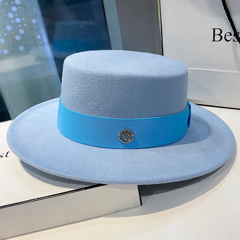 Fedora Hats for Women Fashion Elegant Bowler  Caps Panama Church Wedding Ribbon Band Hat Men Felt Jazz Hat