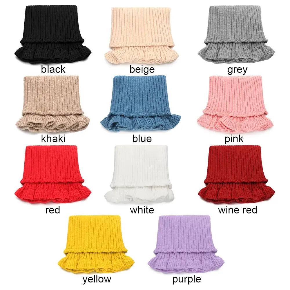 Fashion Warm Knitted Fake Collar Windproof With Wooden Ears Neck Warmer Winter Detachable Turtleneck Men Women