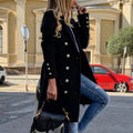 Fashion new women's autumn and winter long thin plus size woolen women's coat coat double breasted thick warm coat winter