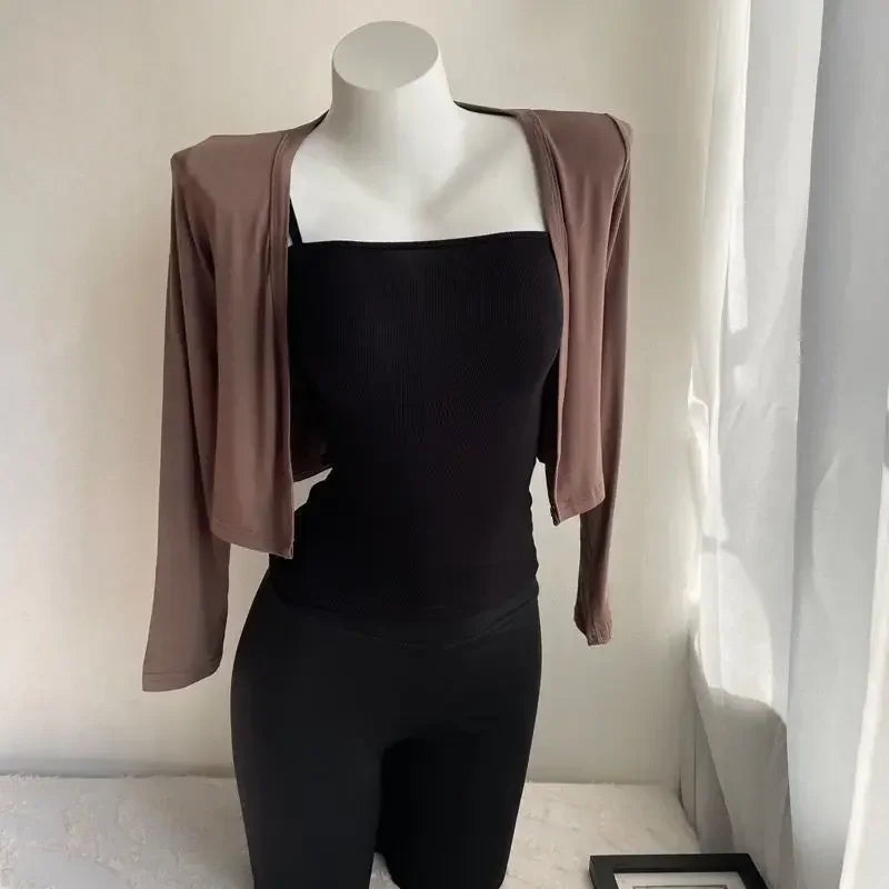 New Shrugs Women Solid Breathable Sun Shading Tops Cardigans Korean Style Female All-match Shawl Modal Chic Tops