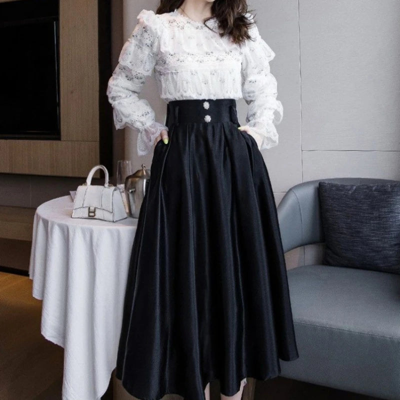 Women's Skirt Luxury Elegant Long Maxi Female Skirts Casual A Line Clothing Trend 2025 Korean Fashion Premium Sales Summer Chic