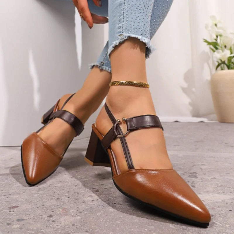 Women's Shoes Trend 2025 Shoe Genuine  Medium Heel Block Heels Mirror Luxury Designer Chunky Sandals Ladies Sexy Sandal