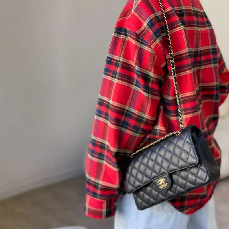 Plaid Shirts for Women Casual Button Down Flannel Shirt Plus Size Roll Up Long Sleeve Checkered Blouse Tops