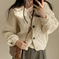 Fashion Knitted Cardigan Women V-nek Loose Sweater Casual Winter Warm Long Sleeve Coats Autumn Elegant Solid Color Knitted Tops
