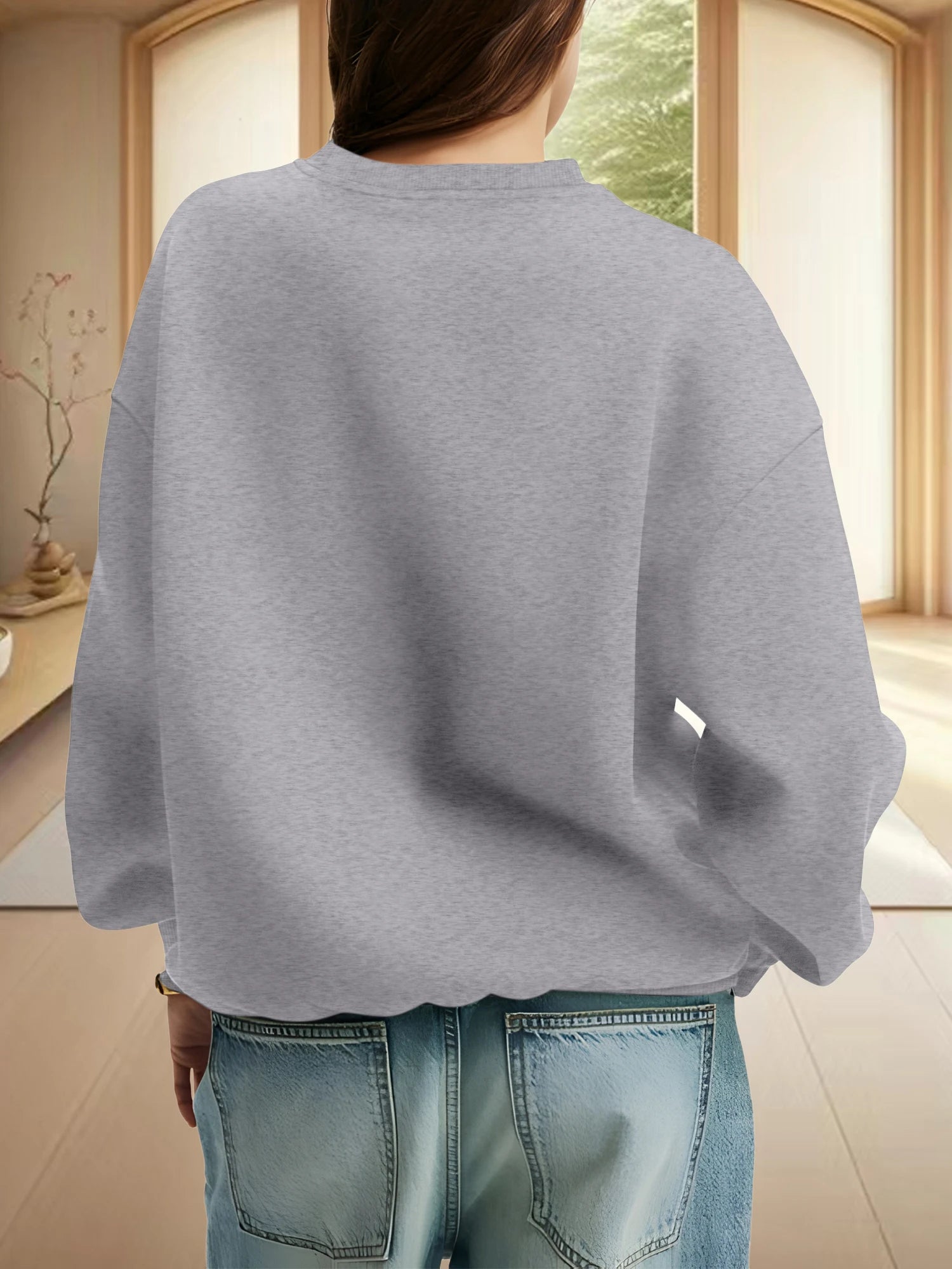 Women's Relaxed Fit Sweatshirt Soft Fabric Oversized Daily Pullover