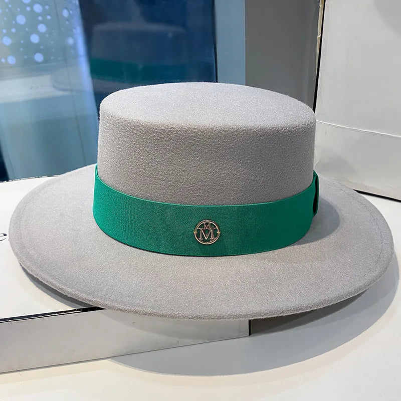 Fedora Hats for Women Fashion Elegant Bowler  Caps Panama Church Wedding Ribbon Band Hat Men Felt Jazz Hat