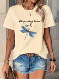 Dragonfly Graphic Print Short Sleeve Tee
