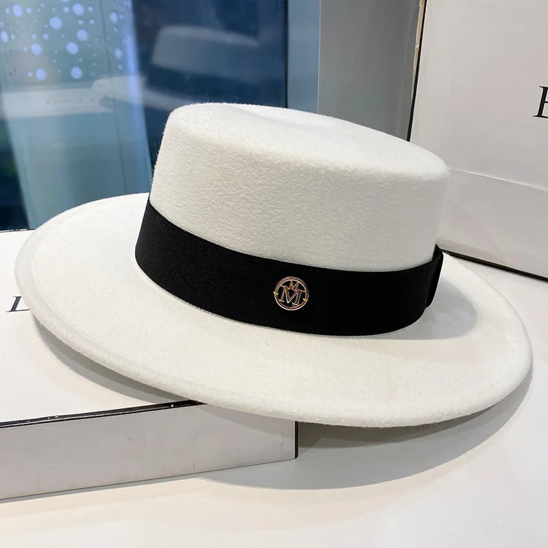 Fedora Hats for Women Fashion Elegant Bowler  Caps Panama Church Wedding Ribbon Band Hat Men Felt Jazz Hat
