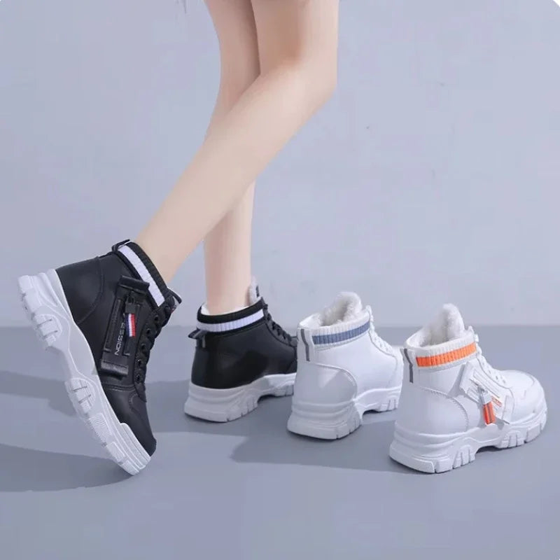 Women's Boots Fashion Velvet Ankle Boots Platform High Top Women  Zapatos