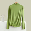 Women Autumn Bottoming Tshirt Long sleeves Mockneck Seamless T-shirt wear inside winter Tee Tops All match