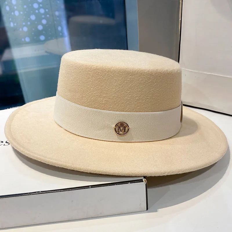 Fedora Hats for Women Fashion Elegant Bowler  Caps Panama Church Wedding Ribbon Band Hat Men Felt Jazz Hat