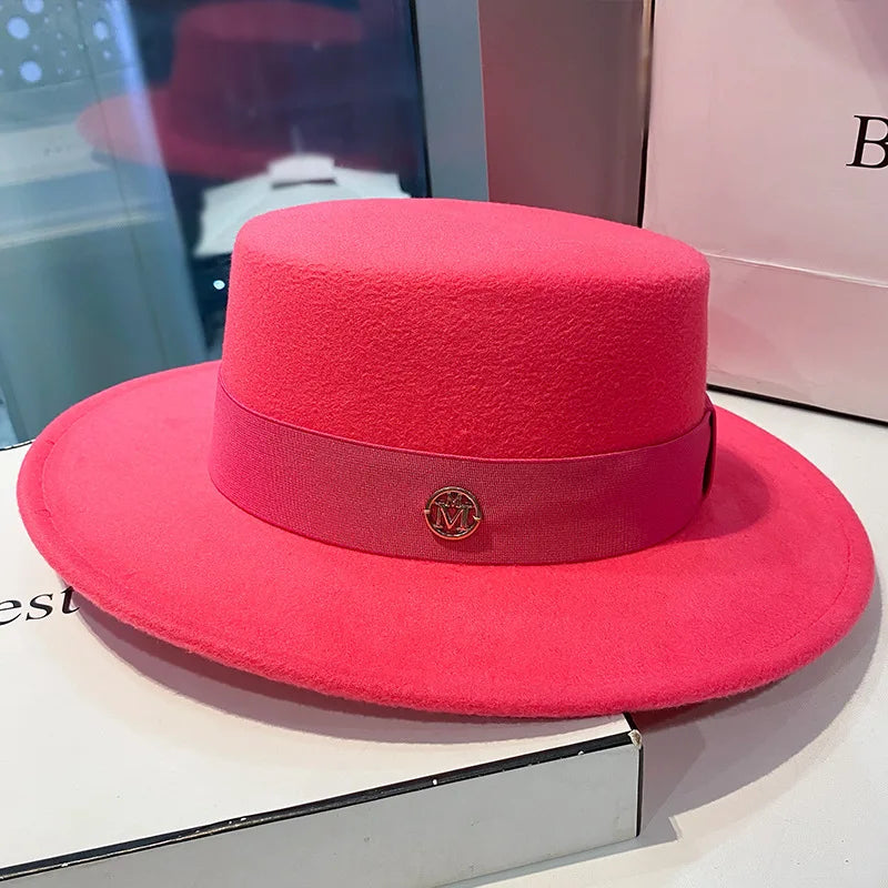 Fedora Hats for Women Fashion Elegant Bowler  Caps Panama Church Wedding Ribbon Band Hat Men Felt Jazz Hat