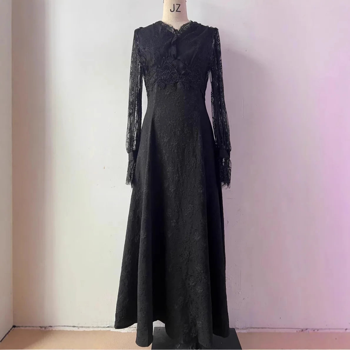 Spring Maxi Long Dress Pure Color Court French Retro Princess  Dress Elegant and Comfortable Breathable Solid Color Dress
