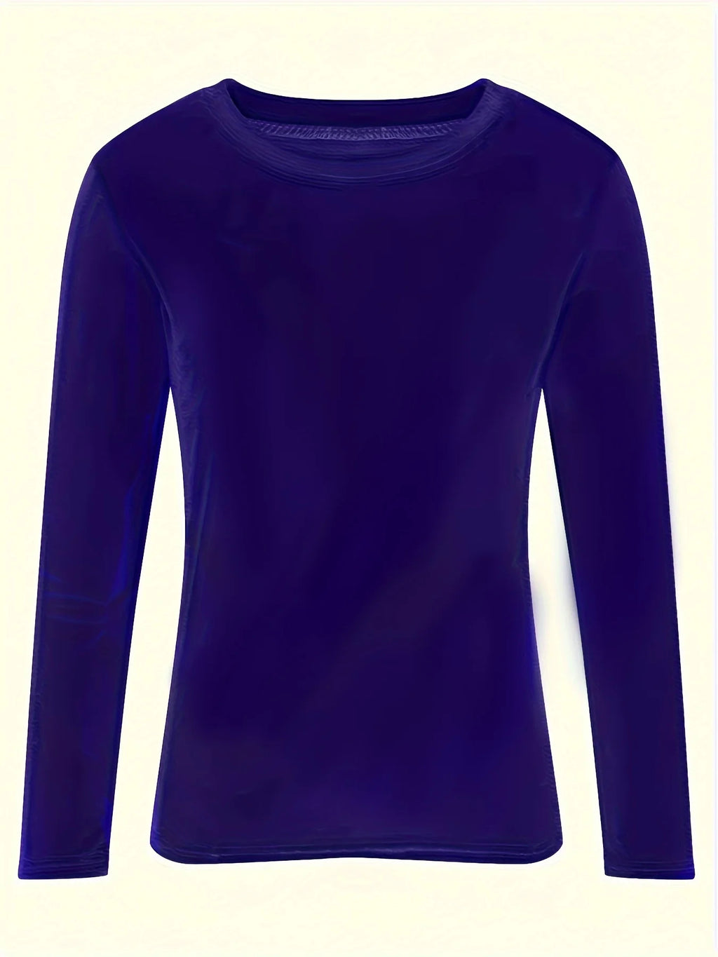 Plus Size Women's Tops 2025 New Solid Color Round Neck Long Sleeve Shirt Slim Stretchy Blouse Casual Loose Fit Tunic Top 1XL-5XL