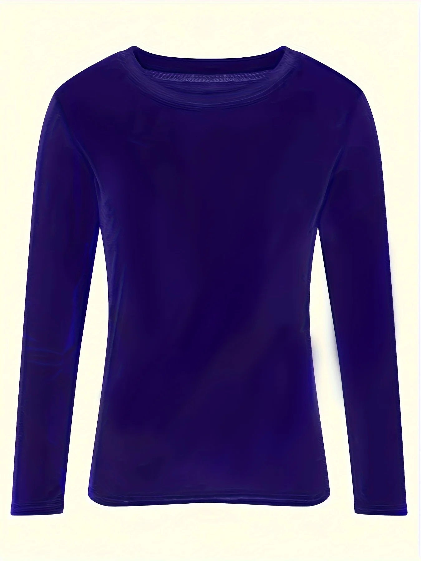 Plus Size Women's Tops 2025 New Solid Color Round Neck Long Sleeve Shirt Slim Stretchy Blouse Casual Loose Fit Tunic Top 1XL-5XL