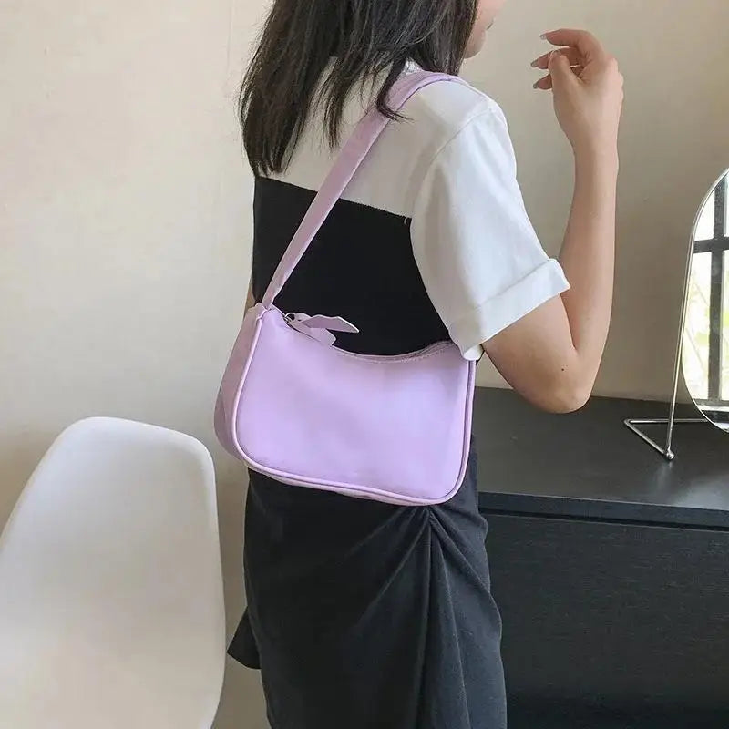 Pretty New 1 Pcs Shoulder Bag Trendy Underarm Handbag Versatile Niche Solid Color Mobile Phone Bag Girls' Shoulder Bag Handbag