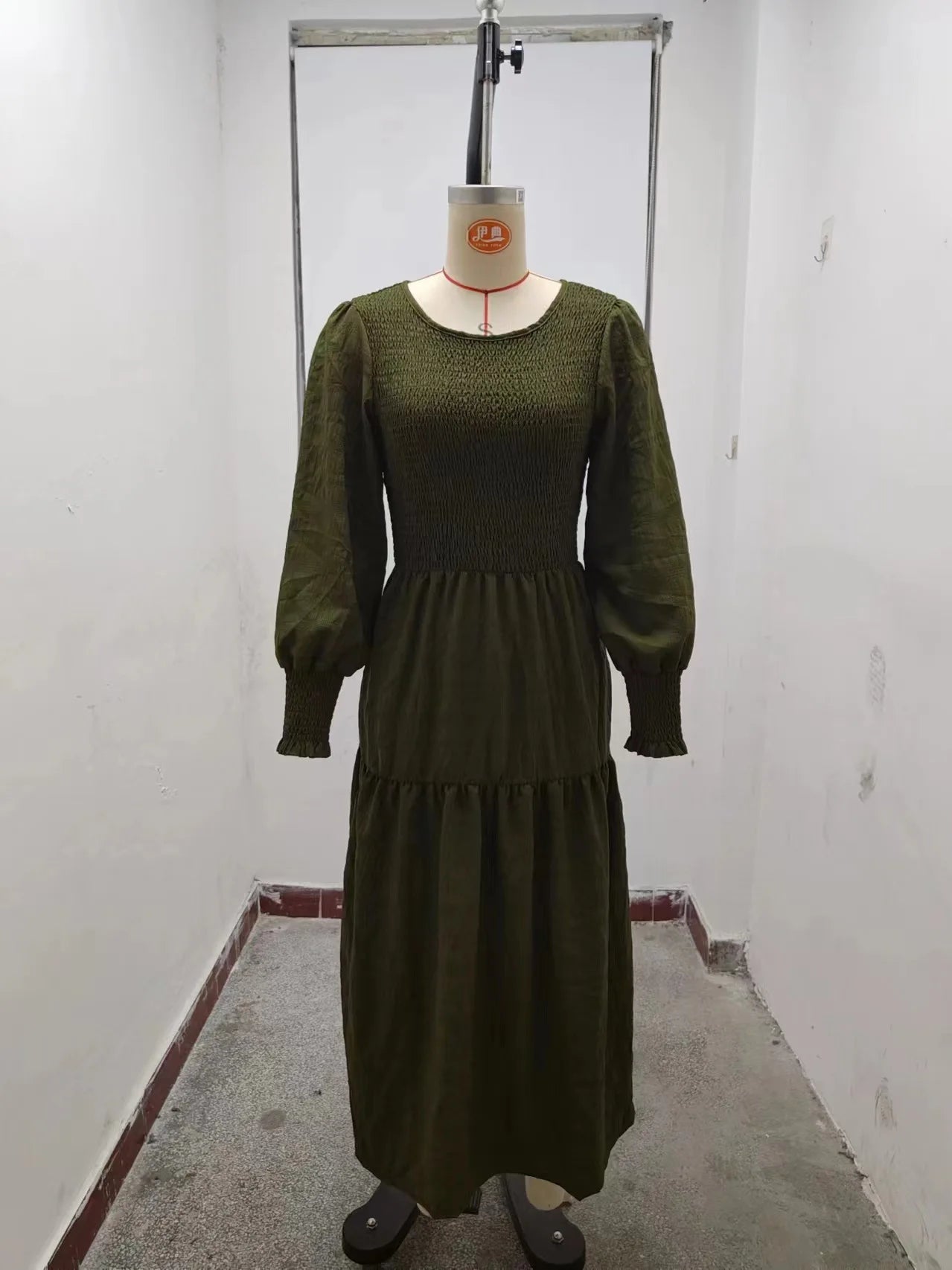 Dress Women Long Dresses A Line Vestidos Streetwear Round Neck Maxi Lantern Sleeve Casual Elegant Splice Y2k High Waist 2025