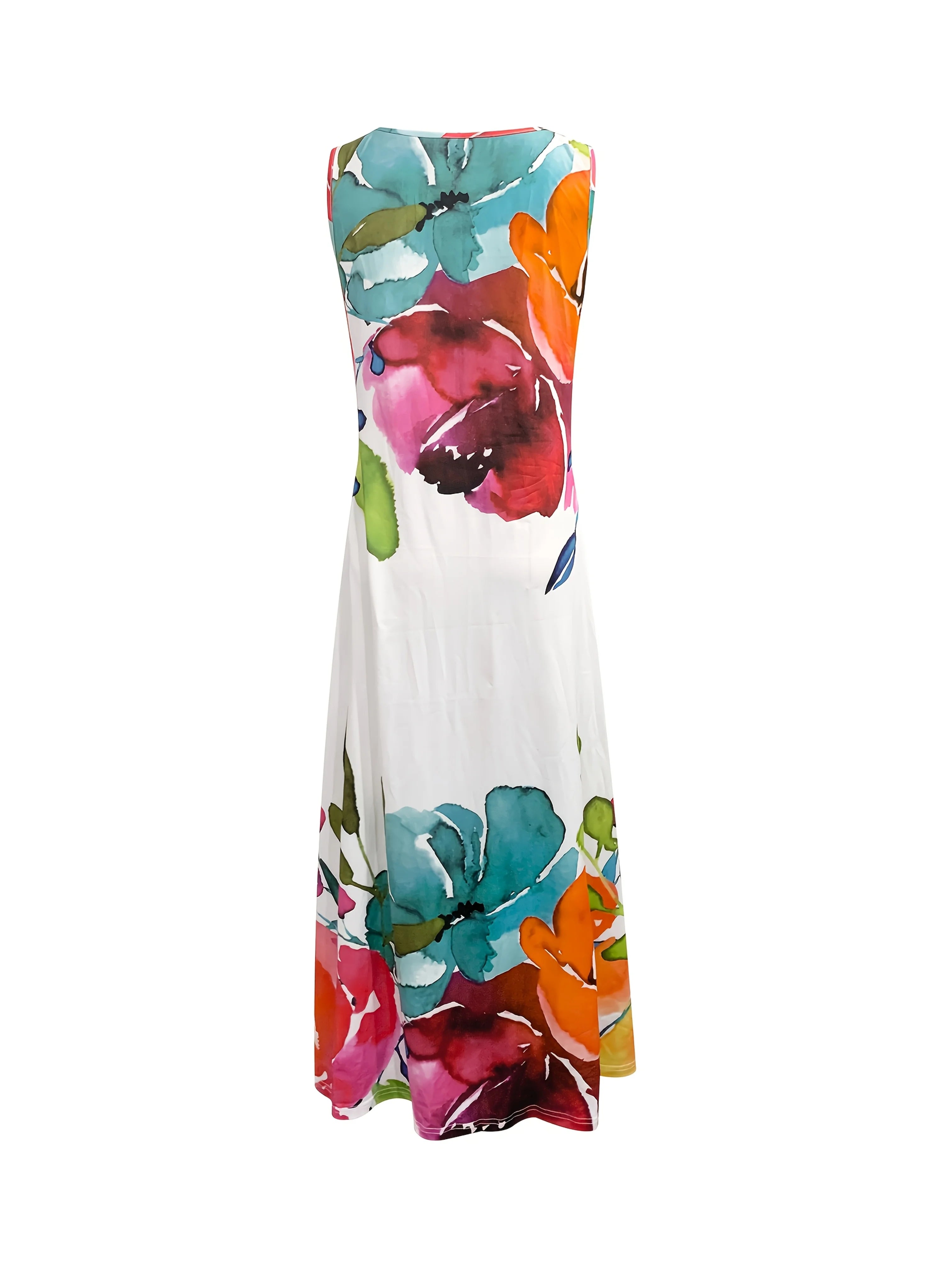 Elegant Sleeveless Midi Dress with Floral Pattern for Casual And Wear Suitable for Leisure And Sports Activities