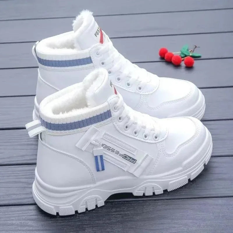 Women's Boots Fashion Velvet Ankle Boots Platform High Top Women  Zapatos