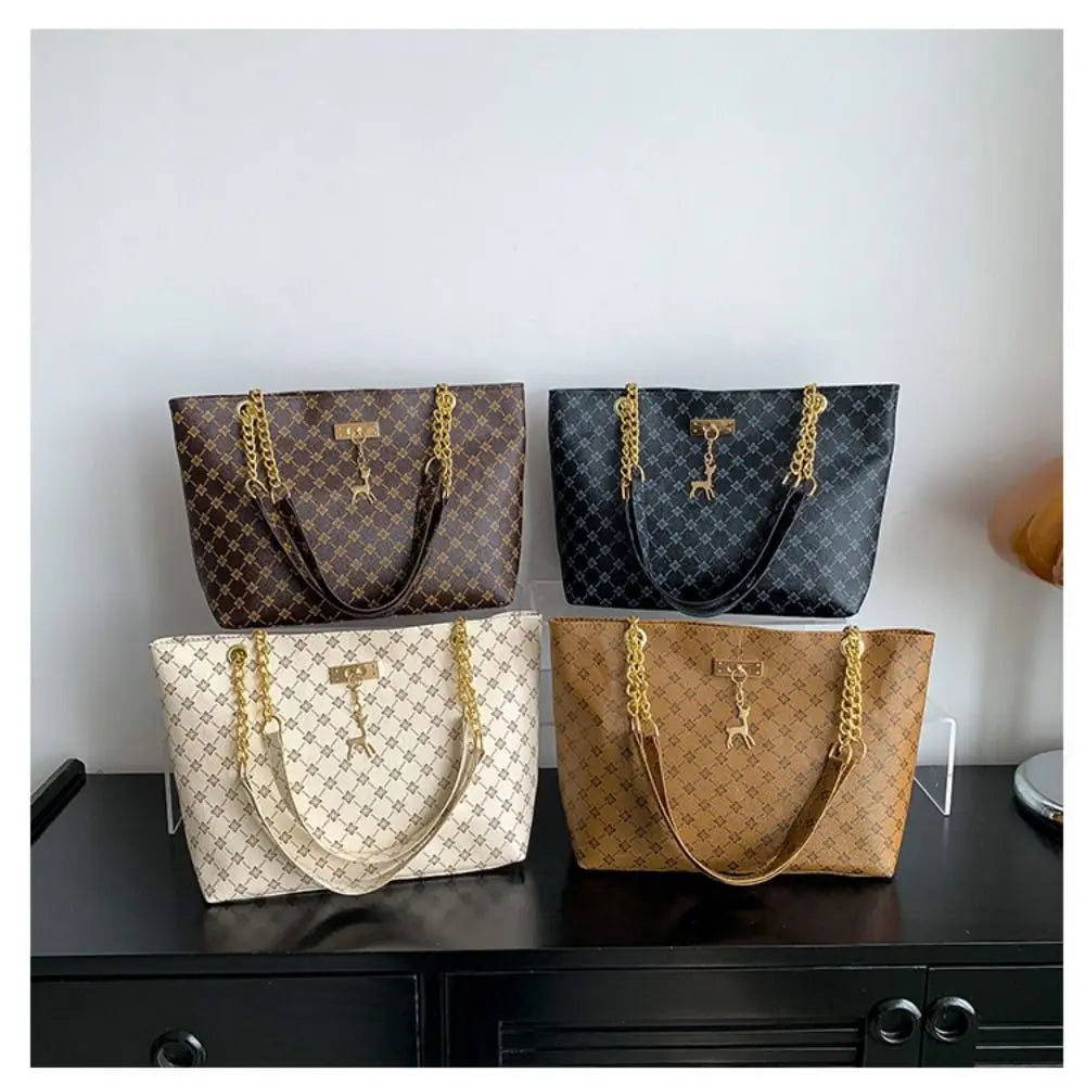 New PU Leather Shoulder Bags Large Capacity Printing Handbags Tote Bag Women Shoulder Bags Tote Bag
