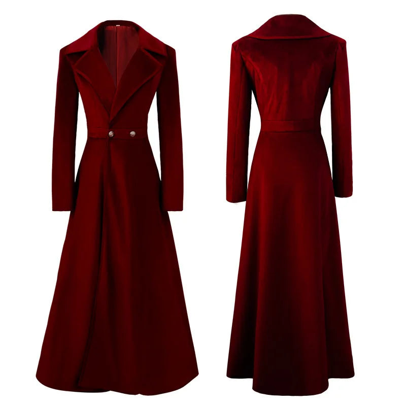 Long Trench Velvet Evening Coat