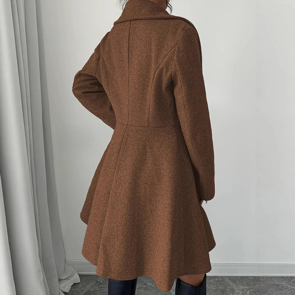 Women Woolen Coats Long Sleeve Turn-down Collar Jackets Ladies Autumn Winter Outerwear Coat